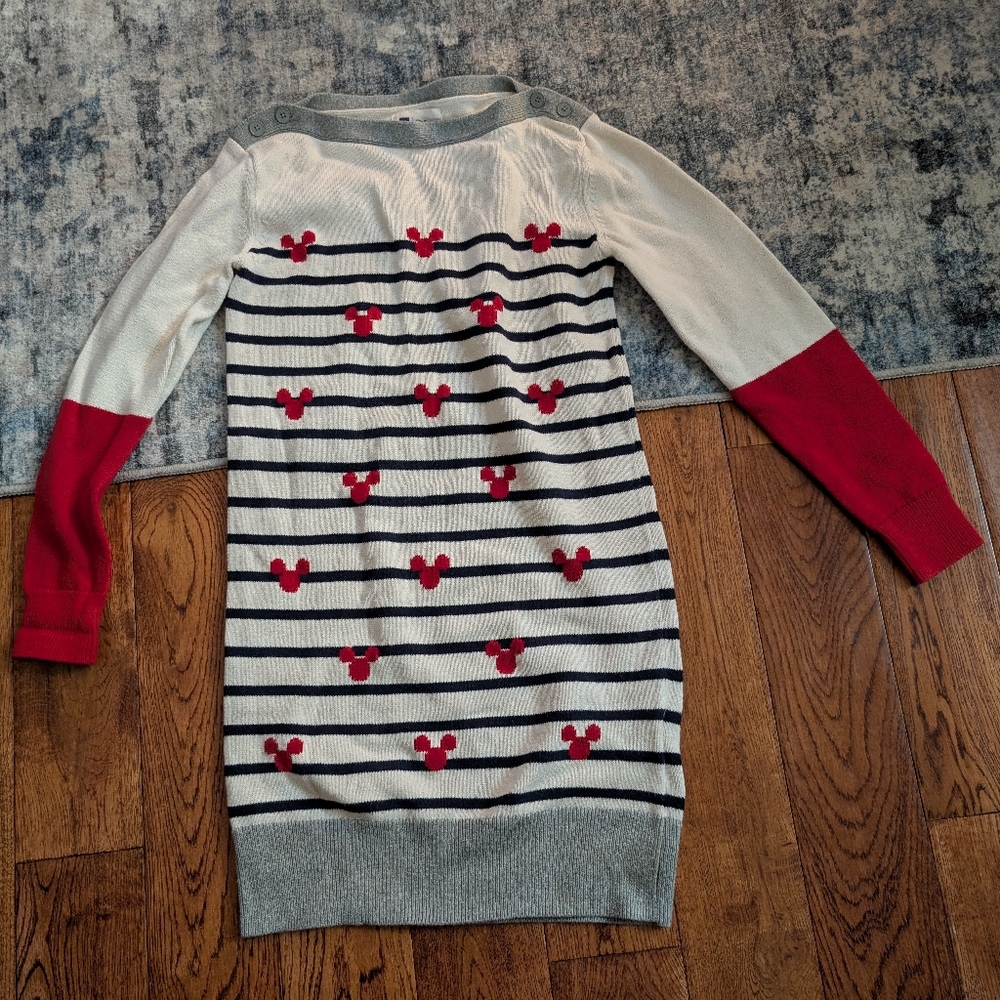 GAP x Disney Mickey Mouse Girl's Sweater Dress Long Sleeve Size Large EUC